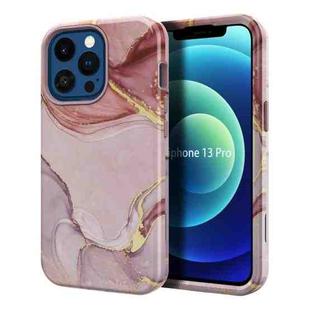 For iPhone 13 Pro Varnishing Water Stick TPU + Hard Plastic Phone Case(10033 Marble)