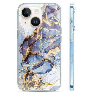 For iPhone 14 Coloured Glaze Marble Phone Case(Purple Grey)