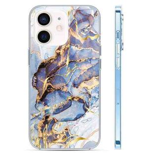 For iPhone 12 Coloured Glaze Marble Phone Case(Purple Grey)