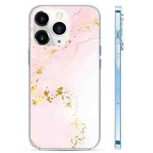 For iPhone 11 Pro Coloured Glaze Marble Phone Case(Pink White)