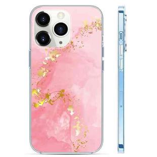 For iPhone 11 Pro Max Coloured Glaze Marble Phone Case(Pink Gold)