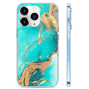 For iPhone 11 Pro Max Coloured Glaze Marble Phone Case(Green Gilt)