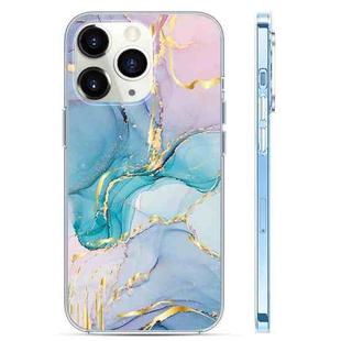 For iPhone 11 Pro Max Coloured Glaze Marble Phone Case(Purple Blue)