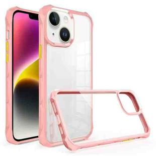 For iPhone 14 Water Cube High Transparent Space Phone Case(Pink)