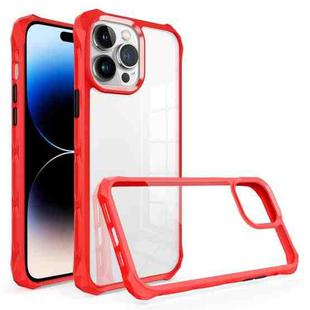 For iPhone 14 Pro Water Cube High Transparent Space Phone Case(Red)