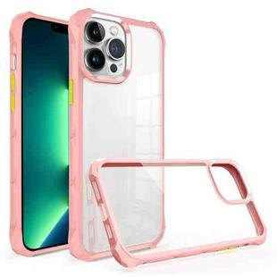 For iPhone 13 Pro Water Cube High Transparent Space Phone Case(Pink)