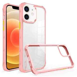 For iPhone 12 Water Cube High Transparent Space Phone Case(Pink)