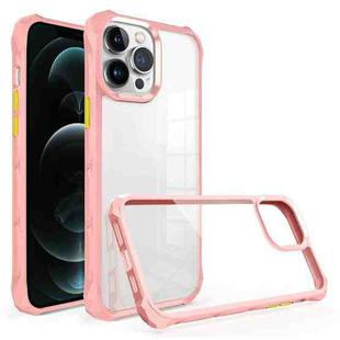 For iPhone 12 Pro Water Cube High Transparent Space Phone Case(Pink)
