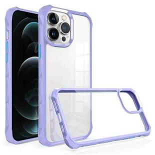 For iPhone 12 Pro Max Water Cube High Transparent Space Phone Case(Purple)