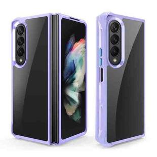 For Samsung Galaxy Z Fold4 Water Cube High Transparent Space Phone Case(Purple)