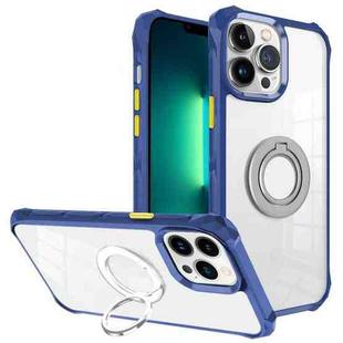 For iPhone 13 Pro Max Water Cube High Permeability Space Phone Case with Invisible Holder(Sapphire)
