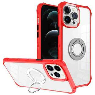 For iPhone 12 Pro Water Cube High Permeability Space Phone Case with Invisible Holder(Red)