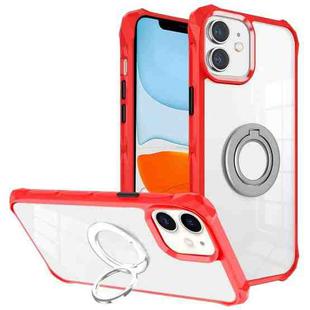 For iPhone 11 Water Cube High Permeability Space Phone Case with Invisible Holder(Red)