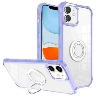 For iPhone 11 Water Cube High Permeability Space Phone Case with Invisible Holder(Purple)