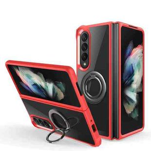 For Samsung Galaxy Z Fold4 Water Cube High Permeability Space Phone Case with Invisible Holder(Red)