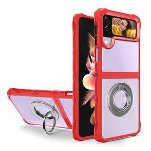 For Samsung Galaxy Z Flip4 Water Cube High Permeability Space Phone Case with Invisible Holder(Red)