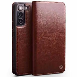 For Samsung Galaxy S22+ 5G QIALINO Genuine Leather Phone Case(Brown)