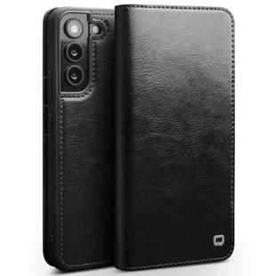 For Samsung Galaxy S22 5G QIALINO Genuine Leather Phone Case(Black)