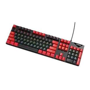 FOREV FVQ302 Mixed Color Wired Mechanical Gaming Illuminated Keyboard(Black Red)