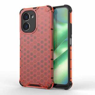 For Realme C33 4G India Shockproof Honeycomb PC + TPU Phone Case(Red)