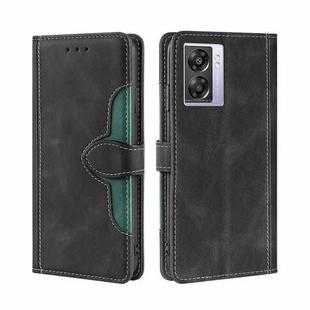 For OPPO K10 5G Global Skin Feel Magnetic Buckle Leather Phone Case(Black)