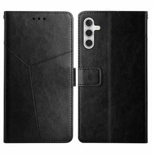 For Samsung Galaxy A04s HT01 Y-shaped Pattern Flip Leather Phone Case(Black)