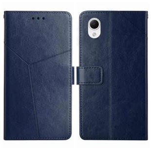 For Samsung Galaxy A23e/A23s HT01 Y-shaped Pattern Flip Leather Phone Case(Blue)