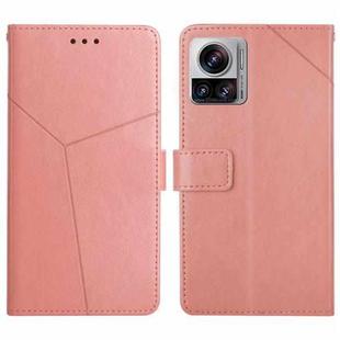For Motorola Edge 30 Ultra/Moto X30 Pro HT01 Y-shaped Pattern Flip Leather Phone Case(Pink)