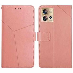 For Motorola Edge 30 Fusion/Moto S30 Pro HT01 Y-shaped Pattern Flip Leather Phone Case(Pink)