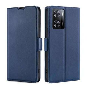 For OPPO A57s 4G / A57e 4G Ultra-thin Voltage Side Buckle Leather Phone Case(Blue)