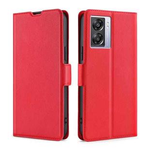 For OPPO K10 5G Global Ultra-thin Voltage Side Buckle Leather Phone Case(Red)