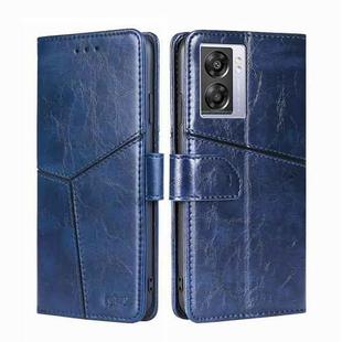 For OPPO K10 5G Global Geometric Stitching Leather Phone Case(Blue)