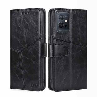For vivo Y52t Geometric Stitching Leather Phone Case(Black)