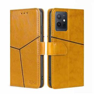 For vivo Y52t Geometric Stitching Leather Phone Case(Yellow)