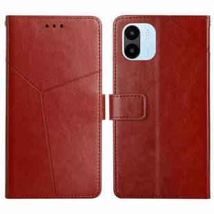 For Xiaomi Redmi A1 HT01 Y-shaped Pattern Flip Leather Phone Case(Brown)