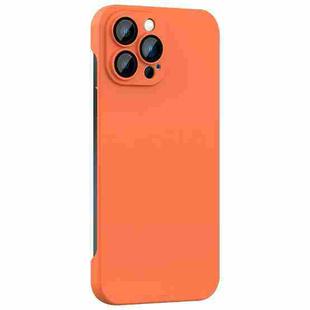 For iPhone 14 Pro Rimless PC Phone Case with Lens Film(Orange)