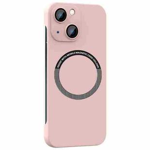 For iPhone 14 Plus Magsafe Rimless PC Phone Case with Lens Film(Pink)