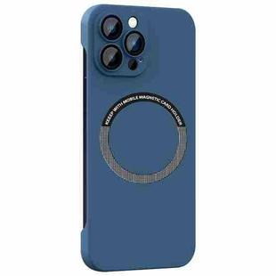 For iPhone 13 Pro Max Magsafe Rimless PC Phone Case with Lens Film(Blue)