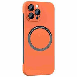 For iPhone 12 Pro Magsafe Rimless PC Phone Case with Lens Film(Orange)