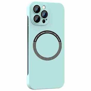 For iPhone 12 Pro Max Magsafe Rimless PC Phone Case with Lens Film(Sky Blue)