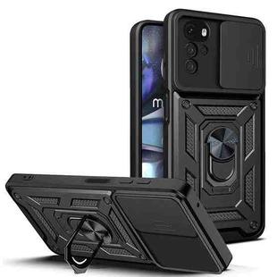 For Motorola Moto G22 Sliding Camera Cover Design TPU+PC Phone Case(Black)