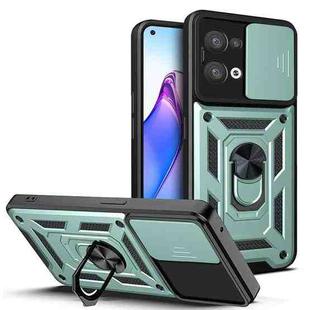 For OPPO Reno8 5G Sliding Camera Cover Design TPU+PC Phone Case(Green)