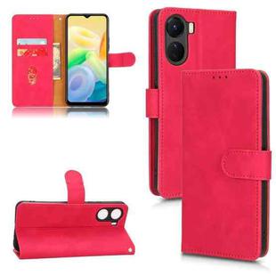 For vivo Y16 4G Skin Feel Magnetic Flip Leather Phone Case(Rose Red)