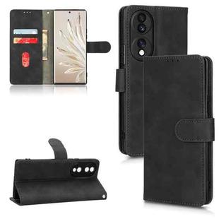 For Honor 70 5G Skin Feel Magnetic Flip Leather Phone Case(Black)