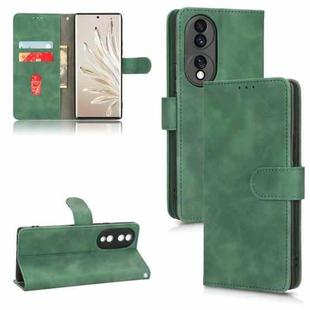 For Honor 70 5G Skin Feel Magnetic Flip Leather Phone Case(Green)