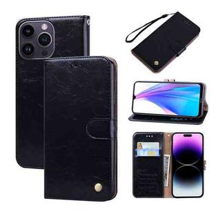 For iPhone 14 Pro Oil Wax Texture Leather Phone Case(Black)