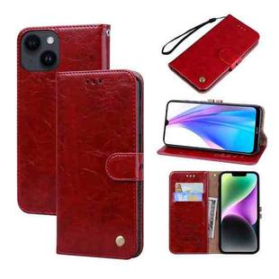 For iPhone 14 Oil Wax Texture Leather Phone Case(Red)
