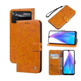 For Xiaomi Poco X4 Pro 5G Oil Wax Texture Leather Phone Case(Yellow)