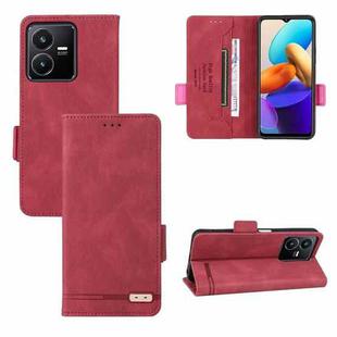 For vivo Y22s / Y35 Magnetic Clasp Leather Phone Case(Red)