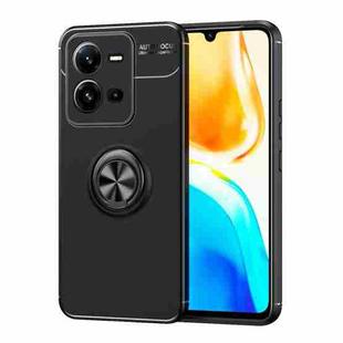 For vivo V25 Metal Ring Holder TPU Phone Case(Black)